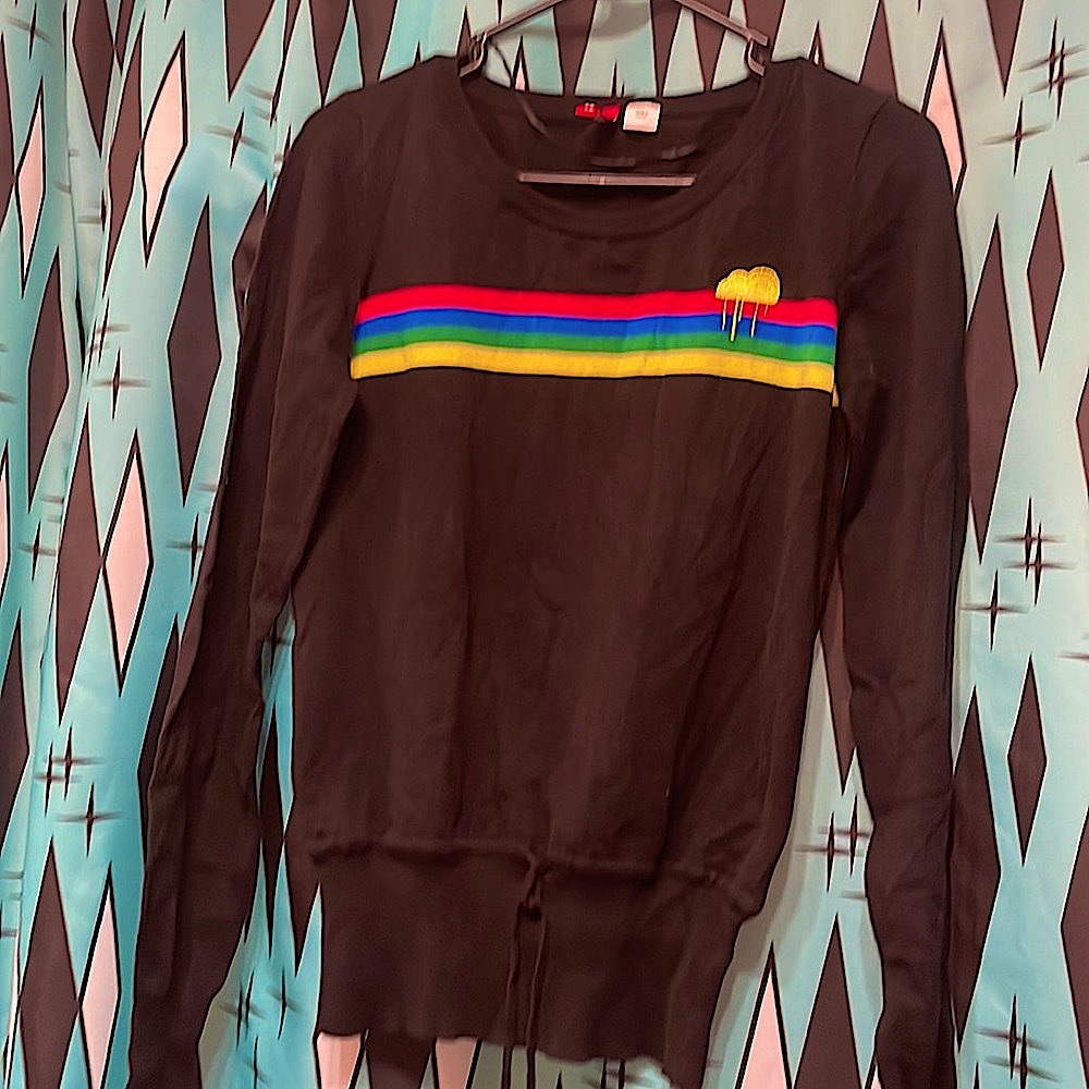 *NWOT*Divided Rainbow Crewneck Pullover Long Sleeve Sweater-sz Med
